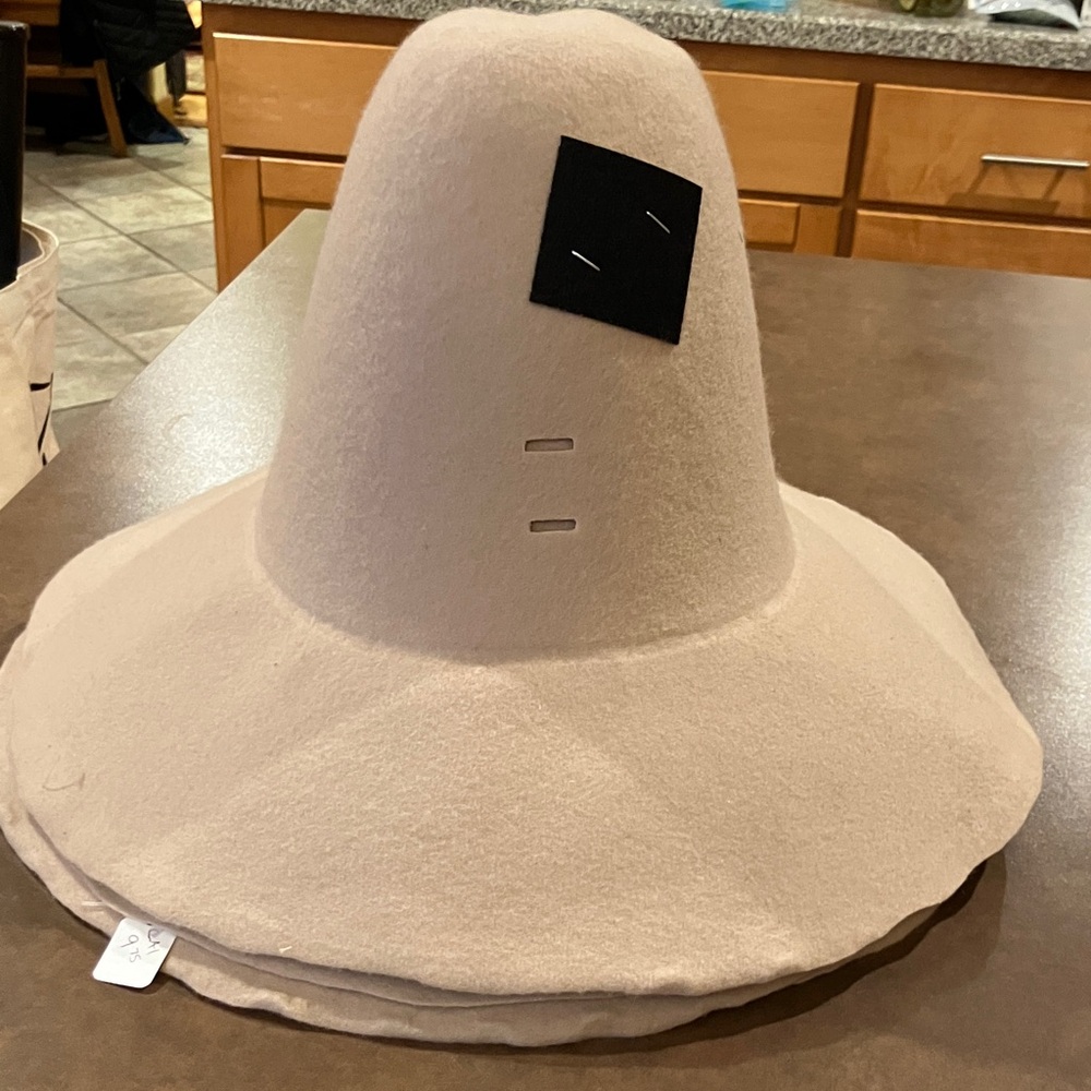 4 Tan Felt Costume Hats with air vent 11” high 15” wide